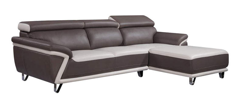 Global Furniture U7480 2-Piece Sectional in Blanche Milky/ Blanche Grey image