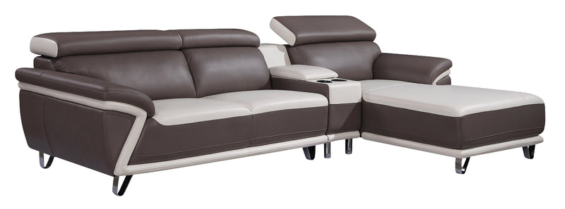 Global Furniture U7480 3-Piece Sectional in Blanche Milky/ Blanche Grey image