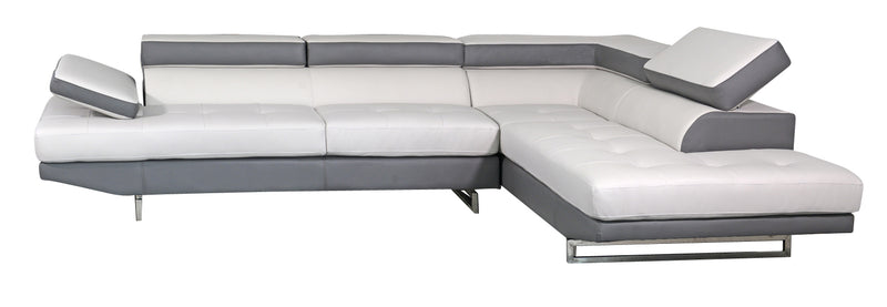 Global Furniture U8137 2-Piece Sectional in Grey/Dark Grey image