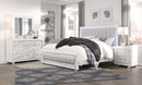 SANTORINI KING BED METALLIC WHITE/MARBLE image