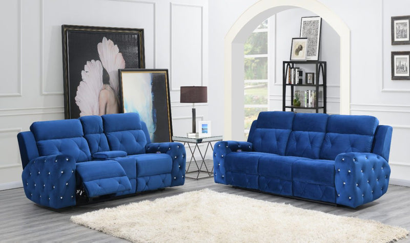 U8311 Blue Reclining Sofa and Loveseat image