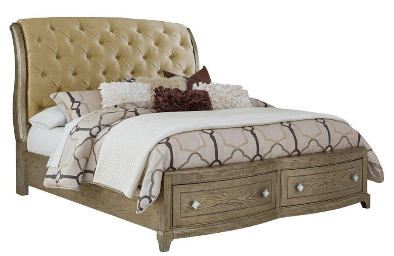 Global Furniture Athena Queen Storage Bed in Antique Gold image