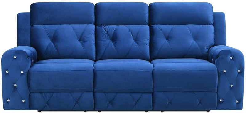 Global Furniture U8311 Power Reclining Sofa in Blue Velvet image