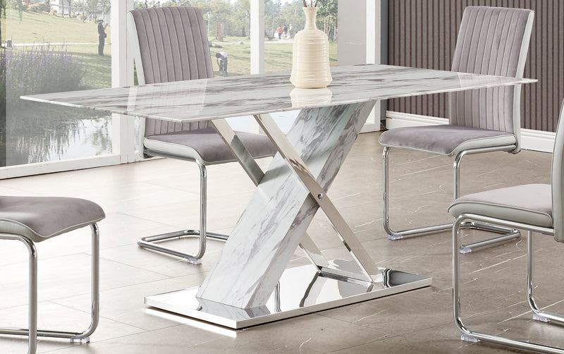 Global Furniture D1274 Dining Table in Marble/Steel D1274DT image