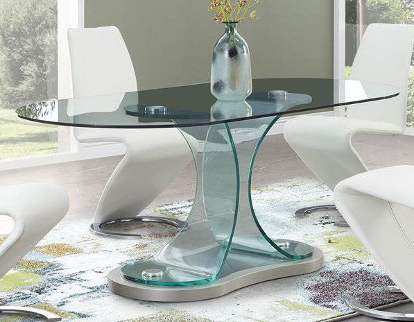 Global Furniture D1713 Dining Table in Clear/Champagne D1713DT image