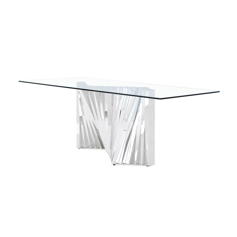 Global Furniture D2056 Dining Table in Clear/Stainless Steel D2056DT image
