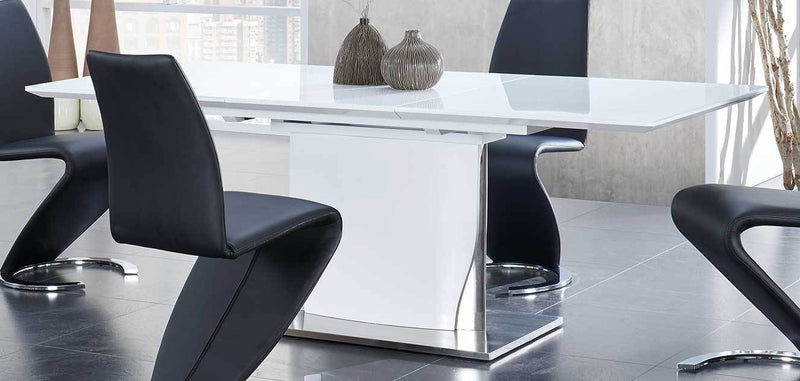 Global Furniture D2279 Dining Table in White/Stainless Steel D2279DT image