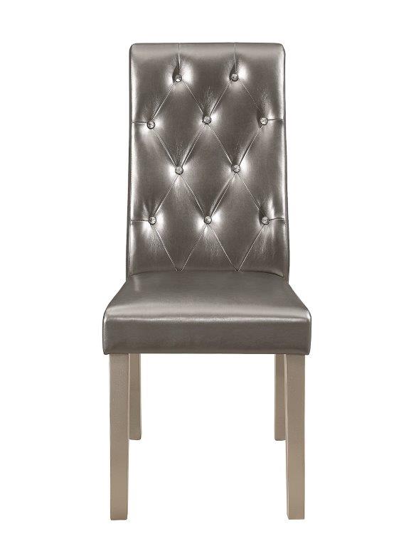 Global Furniture D27 Tufted Dining Chair in Metallic Grey D27DC (Set of 2) image