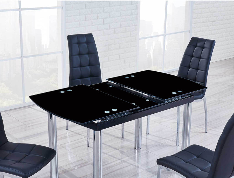 Global Furniture D30 Dining Table in Black/Chrome D30DT image