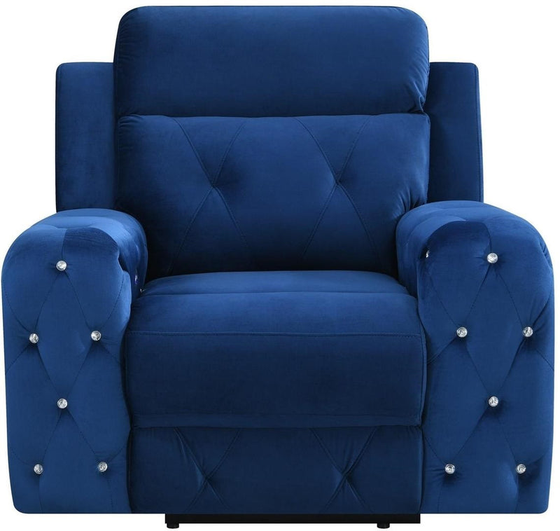 Global Furniture U8311 Power Recliner in Blue Velvet image