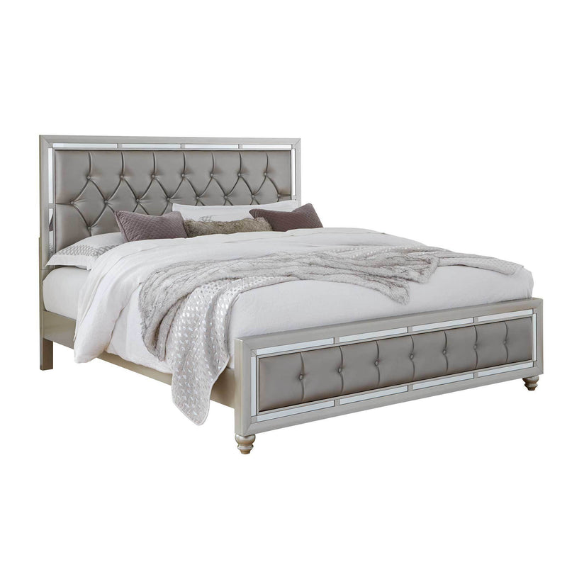 Global Furniture Riley Queen Platform Bed in Silver image