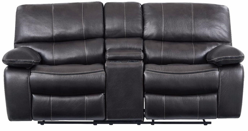 Global Furniture U0040 Power Console Reclining Loveseat in Grey/Black image