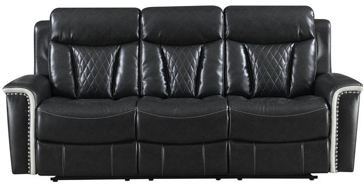 Global Furniture U1800 Power Reclining Sofa in Grey & Chalk image