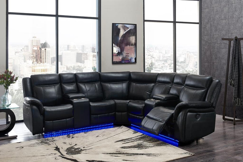 Global Furniture UM02 Sectional in Blanche Black image