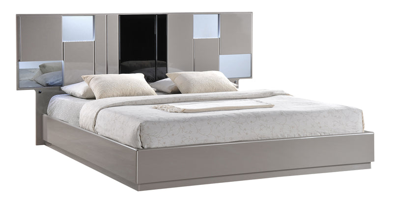 Global Furniture Bianca King Platform Bed in Gray/Black image
