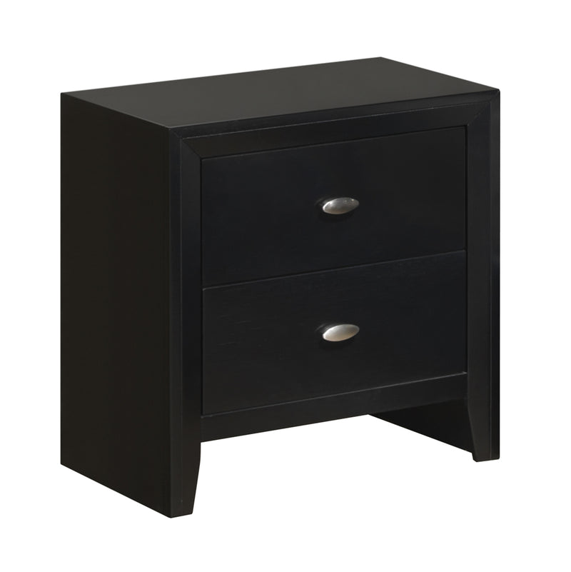 Global Furniture Carolina 2 Drawer Nightstand in Black image