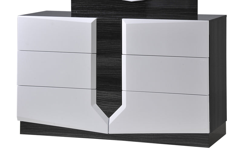 Global Furniture Hudson 6 Drawer Dresser in Zebra Grey/White image