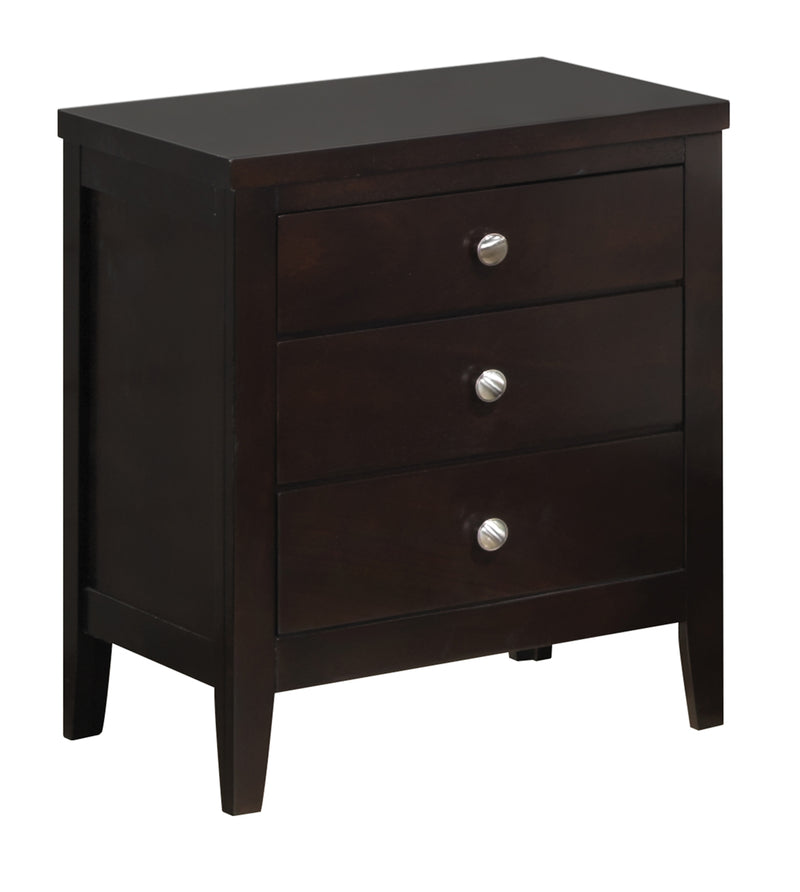 Global Furniture Lily 3 Drawer Nightstand in Antique Black image