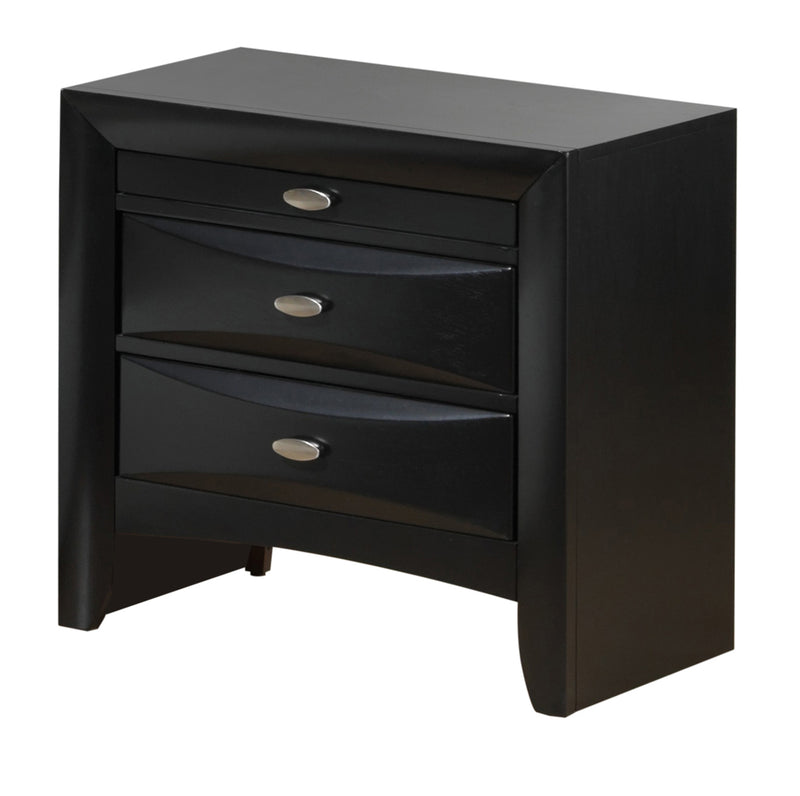 Global Furniture Linda 2 Drawer Nightstand in Black image