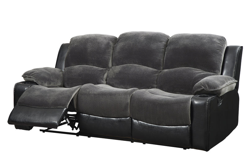 Global Furniture U1301 Reclining Sofa in Champion Thunder/Black image